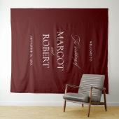 Elegant Burgundy Wedding Backdrops Banner Wandteppich (Beispiel (Horizontal))