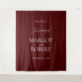 Elegant Burgundy Wedding Backdrops Banner Wandteppich (Vorderseite)