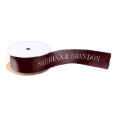 Elegant Burgundy Wedding Custom Names  Satinband (Spule)
