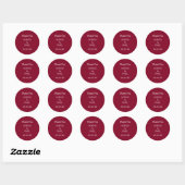 Elegant Burgundy Wedding Dankeschön Sticker (Blatt)
