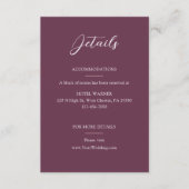 Elegant Burgundy Wedding Details Begleitkarte (Vorderseite)