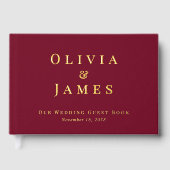Elegant Burgundy Wedding Gästebuch (Vorderseite)