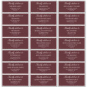 Elegant Burgundy Wedding Guest Address Labels (Vorderseite)