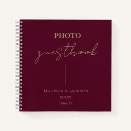 Elegant Burgundy Wedding Guestbook Notizblock
