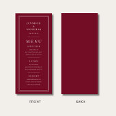 Elegant Burgundy Wedding Menükarte