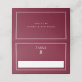 Elegant Burgundy Wedding Platzkarte (Außenseite Aufgefaltet)