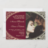 Elegant Burgundy Wedding QR Code Einladung (Vorderseite)