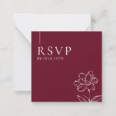 Elegant Burgundy Wedding QR Code RSVP Cards Mitteilungskarte (Rückseite)