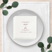 Elegant Burgundy Wedding Reception Names Date Chic Serviette