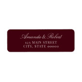 Elegant Burgundy Wedding Return Address (Vorne)