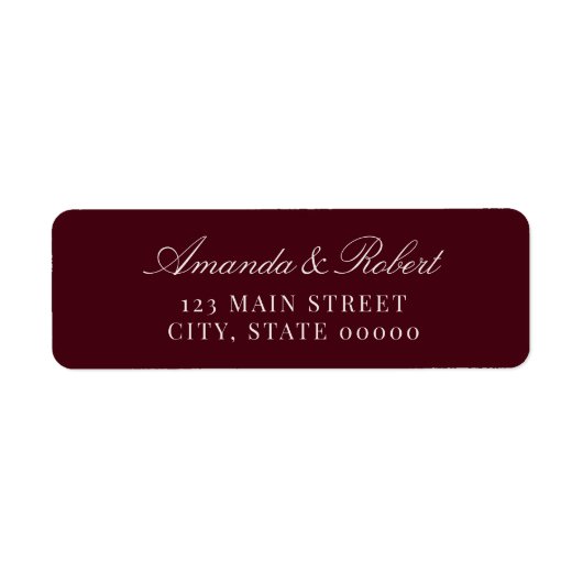 Elegant Burgundy Wedding Return Address (Vorne)