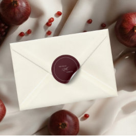 Elegant Burgundy Wedding Runder Aufkleber