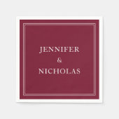 Elegant Burgundy Wedding Serviette (Vorderseite)