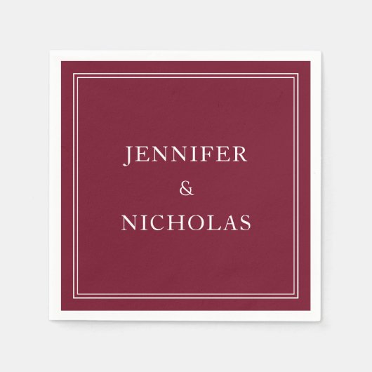 Elegant Burgundy Wedding Serviette (Vorderseite)