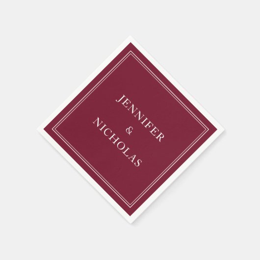 Elegant Burgundy Wedding Serviette (Ecke)