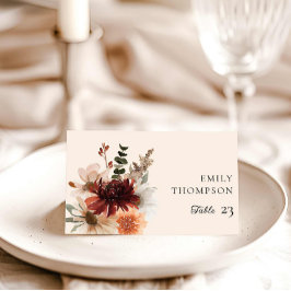 Elegant Burgundy Wedding Tischnummer