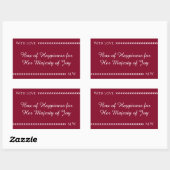 Elegant Burgundy & White Custom Rectangle Sticker (Blatt)