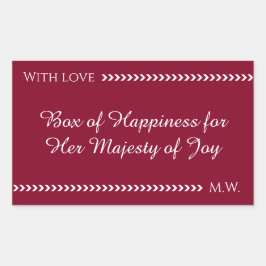 Elegant Burgundy & White Custom Rectangle Sticker 