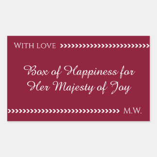 Elegant Burgundy & White Custom Rectangle Sticker