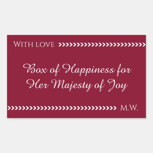 Elegant Burgundy & White Custom Rectangle Sticker (Vorderseite)