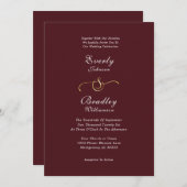 Elegant Burgundy White Gold QR Code Photo Wedding Einladung (Vorne/Hinten)