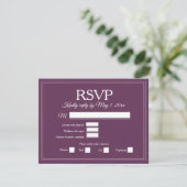 Elegant Burgundy Wine Berry Velvet Wedding RSVP (Stehend Vorderseite)