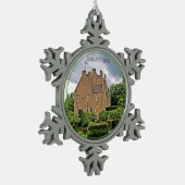 Elegant Burnett Scottish Clan Crathes Castle Schneeflocken Zinn-Ornament (Links)