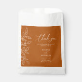 Elegant Burnt Orange Blätter Wedding Vielen Dank Geschenktütchen (Vorderseite)