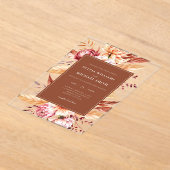 Elegant Burnt Orange Boho Chic Floral Wedding Acryleinladungen (Ablage )