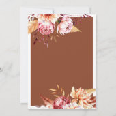 Elegant Burnt Orange Boho Chic Floral Wedding Einladung (Rückseite)