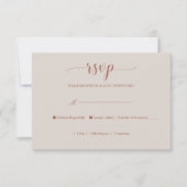 Elegant Burnt Orange Calligraphy Simple RSVP Card (Vorderseite)