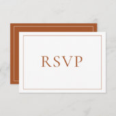 Elegant Burnt Orange Classic Script RSVP Karte (Vorne/Hinten)
