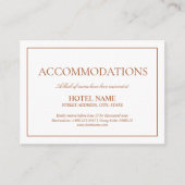 Elegant Burnt Orange Classic Script Unterkünfte Begleitkarte (Vorderseite)