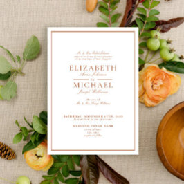 Elegant Burnt Orange Classic Script Wedding Einladung