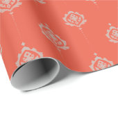 Elegant Burnt Orange Damascus Muster Geschenkpapier (Rolleneckpunkt)
