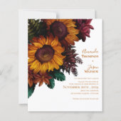 Elegant Burnt Orange Floral Wedding Einladung (Vorderseite)