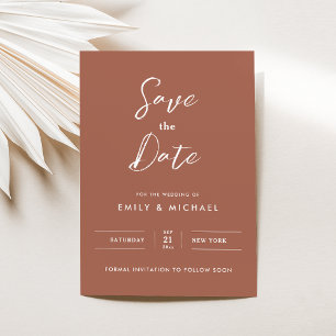 Elegant Burnt Orange Hochzeit im Herbst Save the D Einladung