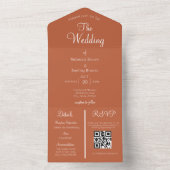Elegant Burnt Orange in einer Einladung zur Hochze (Innen Boden)