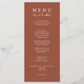 Elegant Burnt Orange Let's Eat Calligraphy Wedding Menükarte (Vorderseite)