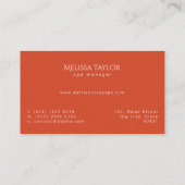 Elegant Burnt Orange Masseuse Wellness-Center Beru Visitenkarte (Rückseite)