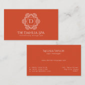 Elegant Burnt Orange Masseuse Wellness-Center Beru Visitenkarte (Vorne/Hinten)