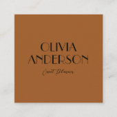 Elegant Burnt Orange Neutral Boho Moderne einzigar Quadratische Visitenkarte (Vorderseite)