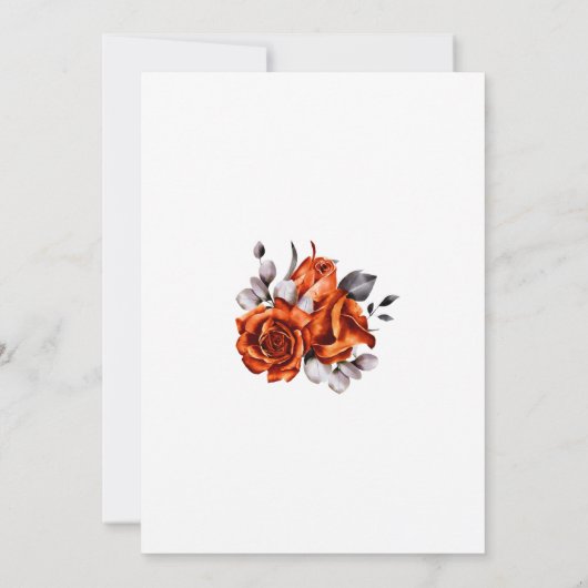 Elegant Burnt Orange Rose Floral Wedding Einladung (Rückseite)