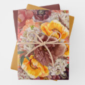 Elegant Burnt Orange Rust Cream Floral Geschenkpapier Set (Beispiel)