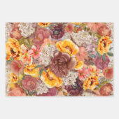 Elegant Burnt Orange Rust Cream Floral Geschenkpapier Set (Vorderseite)