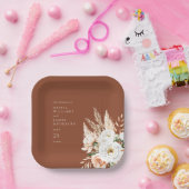 Elegant Burnt Orange Terracotta Hochzeitsfeier Pappteller (Party)