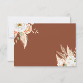 Elegant Burnt Orange Terracotta Hochzeitsfeier RSVP Karte (Rückseite)