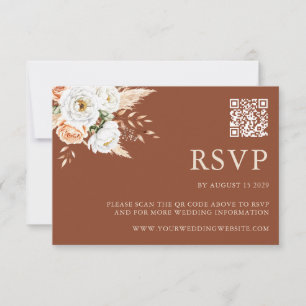 Elegant Burnt Orange Terracotta Hochzeitsfeier RSVP Karte