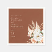 Elegant Burnt Orange Terracotta Hochzeitsfeier Serviette (Vorderseite)