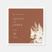 Elegant Burnt Orange Terracotta Hochzeitsfeier Serviette (Vorderseite)